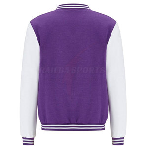 Chaqueta Varsity de Lana de Alta Calidad para Hombre 2026, Chaqueta con Mangas de Cuero, Cuello Alto Personalizado, Bolsillos Delanteros, Chaqueta Bomber - Product Image 3