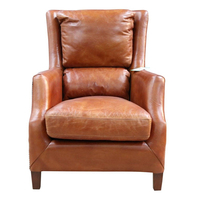 Canapé Chesterfield en Cuir Véritable avec Pieds Métalliques pour Salon, Extensible, Haute Qualité, 1 Place, Mobilier de Maison