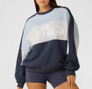 Sudadera de mujer con cuello redondo de algodón y licra, sudadera de punto de invierno de lana de gran tamaño Unisex personalizada - Product Image 1