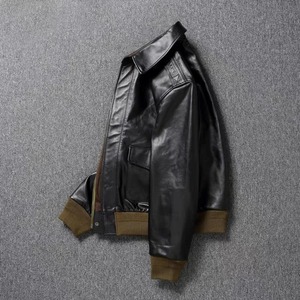 Veste en cuir marron classique pour homme avec capuche et poches multiples Vêtements d'extérieur élégants et fonctionnels pour un usage quotidien - Product Image 4
