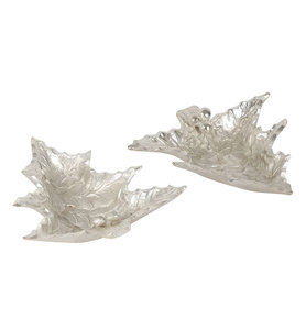 ขายจานเสิร์ฟขนมต้นคริสต์มาสสีเงินแฮนด์เมดราคาไม่แพง - Product Image 1
