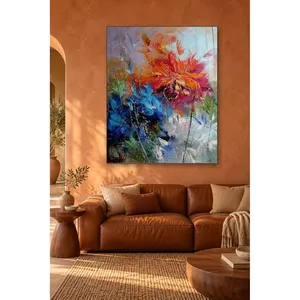 Impression sur toile Fida : Fleur d'oranger parmi des feuilles bleues - Product Image 4