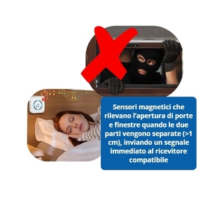 Kit of 2 Smart Home 433MHz <b>Wireless</b> Door Sensors with Magnetic Contact <b>Wireless</b> <b>Doorbell</b> for Door and Window Opening Alarm - Product Image 6