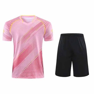 Conjunto de uniforme de tenis de mesa de bádminton para niñas, transpirable, ligero, 100% poliéster, logotipo frontal - Product Image 1