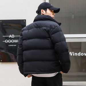 Chaqueta acolchada cálida de invierno de lana para hombre, ropa de abrigo acolchada impermeable a prueba de viento con logotipo personalizado y estilo de moda callejera - Product Image 4