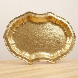 Nuevas creaciones de S E, bandeja de servicio de latón dorado, accesorios de cocina, vajilla, precio al por mayor para el hogar, boda, restaurante, diseño - Product Image 1