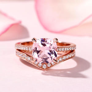 แหวนหมั้นเงินแท้ประดับมอร์แกไนต์สังเคราะห์ทรงคุชชั่น Jeulia - Product Image 5