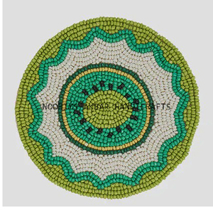 Handmade đính cườm placemats thiết lập của 3 vòng hình dạng tùy chỉnh Bảng trang trí nội thất, Crafted tại Ấn Độ - Product Image 5