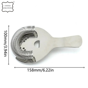 Passoire à cocktail de luxe en acier inoxydable Accessoires et outils de barre en métal durable pour boire du vin Caractéristiques stockées - Product Image 2
