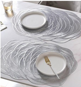 Manteles individuales de rosas metálicas de Color gris, centro de mesa con acento de boda, mesa de comedor decorativa usada para restaurante de Hotel en casa - Product Image 2