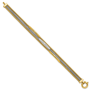 Bracelet multi-brins en maille géométrique polie en rhodium 14 carats de Leslie pour cadeau - Product Image 2