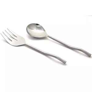 New Design Metal Handle Silver Plated Stainless Steel Salad Server & <b>Serving</b> <b>Spoon</b> for Hotels Homes Restaurants Use - Product Image 2
