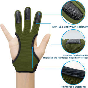 Gants de tir à l'arc à trois doigts, gants de protection pour hommes, femmes, adolescents et adultes, adaptés aux débutants, antidérapants et respirants - Product Image 2