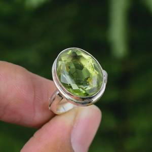 Peridot Ring Gemstone 925 Sterling <b>Silver</b> Handmade August Birthstone Jewelry Elegant Gift For Mom Women - Product Image 4