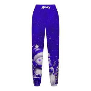 Deslumbrantes pantalones de chándal navideños para mujer, pantalones de chándal navideños con cordón de ajuste moderno, ropa navideña cálida de poliéster - Product Image 6