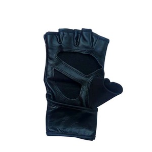 Guantes de combate de cuero de vaca y PU de medio dedo para hombres para boxeo y entrenamiento de MMA equipo de artes marciales - Product Image 2