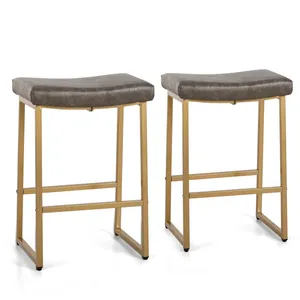 Nouveau design personnalisé de tabourets de comptoir en cuir et métal tabourets de bar avec siège en cuir pour les bars à domicile assis en vente en gros - Product Image 4