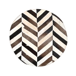 Peau de vache naturelle faite à la main haute pile lavable PVC support rond Patchwork tapis Design moderne pour la décoration intérieure - Product Image 2