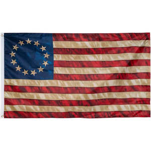 Paquete de 2 Banderas Americanas Teñidas con Tinte de Té, 13 Estrellas, 3x5, para Exteriores - Bandera de Betsy Ross, 13 Colonias, Estilo Vintage, Banderas de EE. UU. - Product Image 6