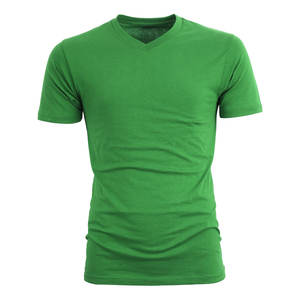 Prix de gros T-shirt uni doux 100% coton sur mesure T-shirts à col en V pour hommes à prix raisonnable - Product Image 4