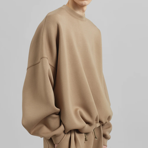 Pull ras du cou vintage 100% en coton pour hommes Streetwear personnalisable manches baggy surdimensionnées motif solide couleur d'impression personnalisée - Product Image 5