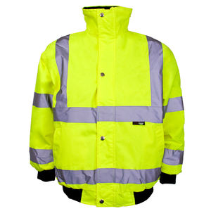 Chaqueta de Trabajo Acolchada de Alta Visibilidad, Uniforme de Trabajo Personalizado, Franja Reflectante de Seguridad Vial Fluorescente, Poliéster Antibacteriano - Product Image 2