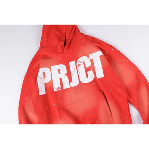 Nueva ropa de calle de alta calidad Full All Over Rhinestone Washed Project Capri Emergency Print Heavyweight Sudaderas con capucha y sudaderas para hombres - Product Image 3