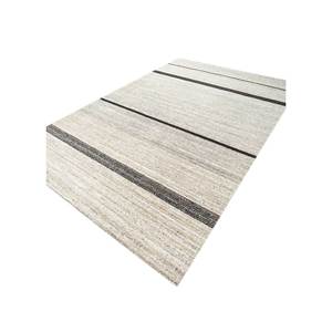 Tapis en laine et viscose tissé à la main, rayé beige et marron, pour usage domestique - Hwv-51052 - Product Image 2