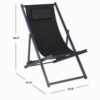 Chaise longue de patio extérieure légère et portable, chaise de plage pliable réglable en aluminium, quatre positions, salon