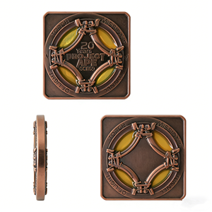 Moneda de desafío de geocaching personalizada, esmaltada translúcida, acabado antiguo, insignia de recuerdo rastreable - Product Image 2