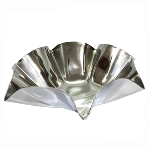Plateau en aluminium massif au design unique de luxe, couleur argent antique, bol de service aux fruits secs de taille personnalisée pour la fête de mariage - Product Image 4