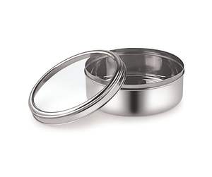 Recipiente Hermético de Acero Inoxidable con Tapa Transparente para Refrigerios y Comidas, Recipiente Metálico para Pasteles para Uso en la Cocina - Product Image 2