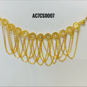 Conjunto de Chik de diseño clásico de moda con pendientes Conjuntos De Joyería Árabe chapados en oro para mujer - Product Image 1