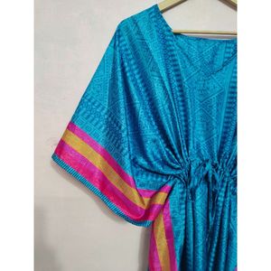 Designer Silk Blend Kaftan Free Size <b>Women</b> Clothing Casual Abaya Muslim African Long <b>Beach</b> <b>Cover</b> <b>up</b> Silk Kaftan - Product Image 4