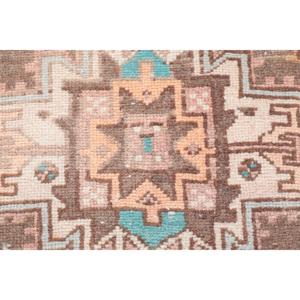 Turkish Vintage Rug 2.6x9.7 ft, <b>Brown</b> Runner Animal Print <b>Wool</b> Rug - Product Image 5