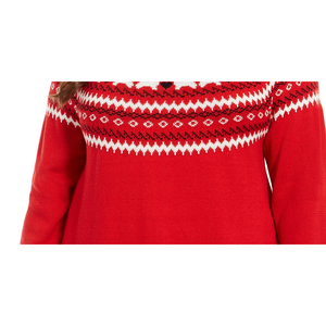 เสื้อสเวตเตอร์ฤดูหนาวลำลองพิมพ์ลายแฟร์-ไอส์สำหรับผู้หญิงไซส์พลัสของชาร์เตอร์คลับสีแดงขนาด 2X - Product Image 3