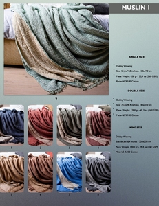 ผ้าคลุมเตียง DAFNI BIG PAZAR ผ้าฝ้าย 100% ระบายอากาศได้ดี ทอแบบแจ็คการ์ด แต่งพู่ ย้อมสีพื้น ผ้าวาร์ปซูเอ็ด ขนาด 200x230 ซม. ผ้าปิเก้สำหรับฤดูร้อน น้ำหนัก 300 กรัม/ตร.ม. - Product Image 3
