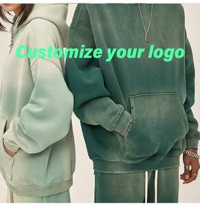 Custom Stone Acid Wash Zip up Hoodie Distressed Zipup Sunfaded Sun FadedThick Double ZipUp Hoodie Hombres - Product Image 4