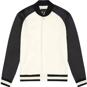 Nueva llegada 2025 al por mayor precio barato logotipo personalizado impresión nuevo diseño alta calidad hombres chaqueta de satén - Product Image 1