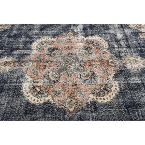 Alfombra de 8x9.5 pies, Alfombra Turca Vintage, Alfombra Azul de Lana del Suroeste - Product Image 5