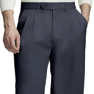 Pantalon de costume décontracté pour homme, style vintage, style old money, plissé, jambes larges - Product Image 1