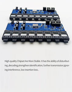 Convertisseur de média fibre YUNVO PCBA-GS8002AB 8F2E 8FO 2LAN POE 100/1000Mbps Carte PCBA 8 fibres 2RJ45 8SC 1.25G 20KM FTTH CATV - Product Image 4