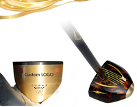 Palo de Golf de Madera de Arce de Alta Calidad con Logotipo Personalizado OEM/ODM, Cabeza de Latón y Varilla de Grafito, Empuñadura de Cuero PU