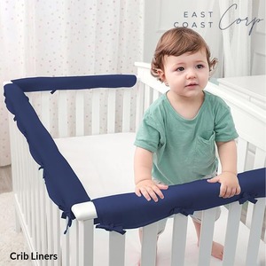 Crib Rail Cover & <b>Corner</b> Guard Reversible Teething <b>Protector</b> with Straps for Baby Boys and Girls - Product Image 1