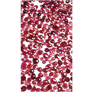 1328 piezas de granate de rodolita Natural de 6mm a 13mm cabujón facetado ovalado de pera 1620 Cts lote Rosecut piedras preciosas con parte posterior plana US $130 todo - Product Image 3