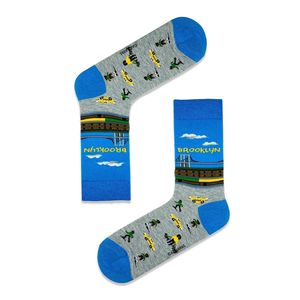 Brooklyn Design Breathable <b>Soft</b> Nylon <b>Socks</b> Customizable Ankle Length Print Pattern for Spring Winter Simple Style Custom Logo - Product Image 1