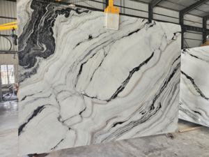 กระเบื้องหินอ่อนสีขาวแพนด้าการออกแบบที่ทันสมัยพื้นผิวขัดหินธรรมชาติสำหรับเคาน์เตอร์ห้องครัวโรงแรมและพื้น - Product Image 5