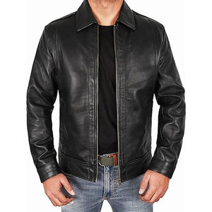 Prix de gros de haute qualité Design de haute qualité Veste universitaire en peau de vache pour hommes Stand Style vintage à capuche Slim Élégant pour hommes - Product Image 1