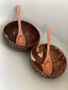 Tazón Rústico para Servir de Coco, Textura Natural, Hecho a Mano, Ideal para Servir Bocadillos, Frutas y Ensaladas - Product Image 4