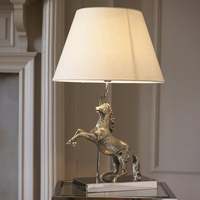 Lampe de table cheval nickelée maison hôtel chambre Table de chevet lampe décorative éclairage intérieur décoration lampe à LED avec abat-jour